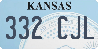 KS license plate 332CJL