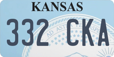 KS license plate 332CKA
