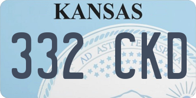 KS license plate 332CKD