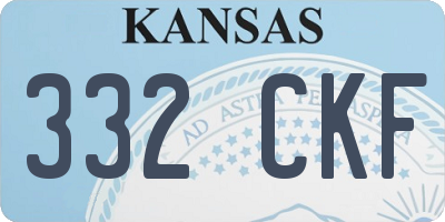 KS license plate 332CKF