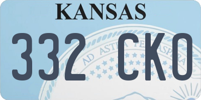 KS license plate 332CKO