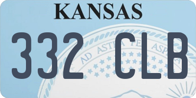 KS license plate 332CLB