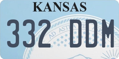 KS license plate 332DDM