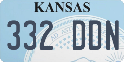 KS license plate 332DDN