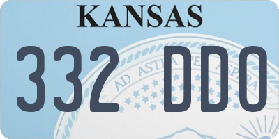 KS license plate 332DDO