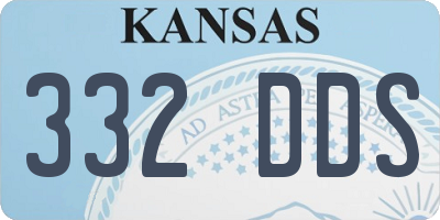 KS license plate 332DDS