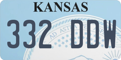 KS license plate 332DDW