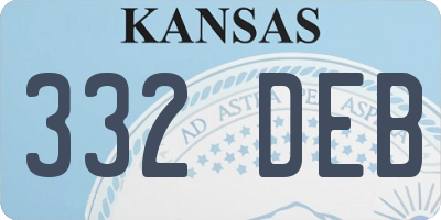 KS license plate 332DEB