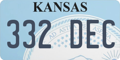 KS license plate 332DEC