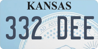 KS license plate 332DEE