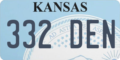 KS license plate 332DEN