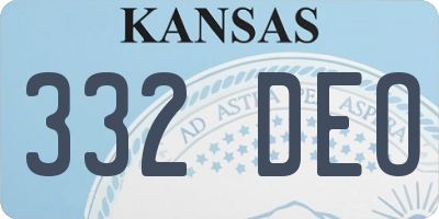 KS license plate 332DEO