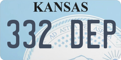 KS license plate 332DEP
