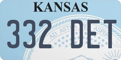 KS license plate 332DET