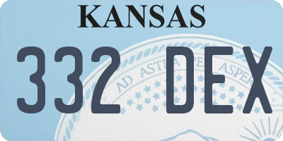 KS license plate 332DEX