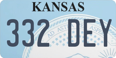 KS license plate 332DEY