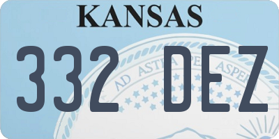 KS license plate 332DEZ