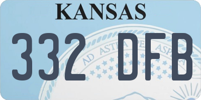 KS license plate 332DFB