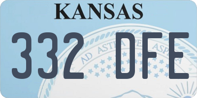 KS license plate 332DFE