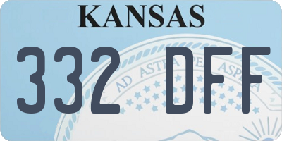 KS license plate 332DFF