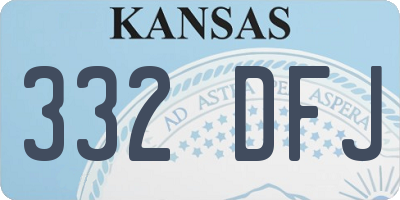 KS license plate 332DFJ