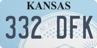 KS license plate 332DFK