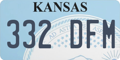KS license plate 332DFM