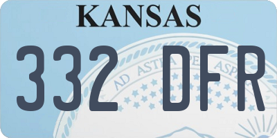 KS license plate 332DFR