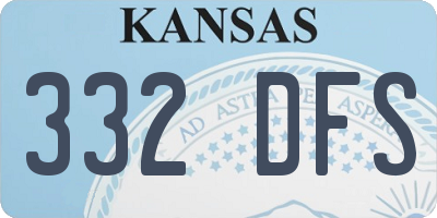 KS license plate 332DFS