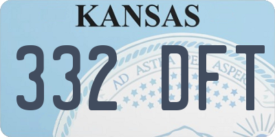 KS license plate 332DFT