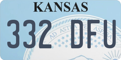 KS license plate 332DFU