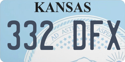 KS license plate 332DFX