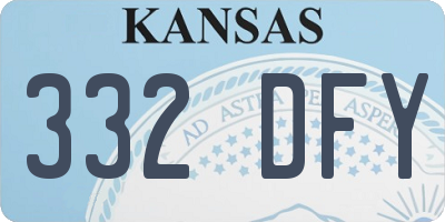 KS license plate 332DFY