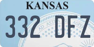 KS license plate 332DFZ