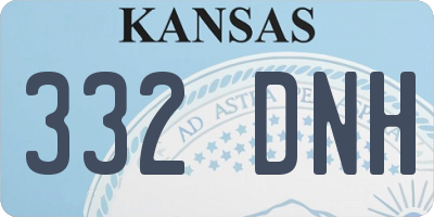 KS license plate 332DNH
