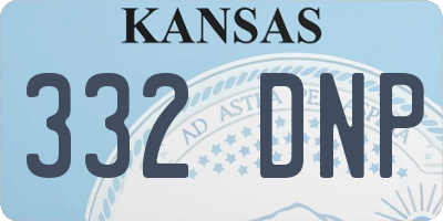 KS license plate 332DNP