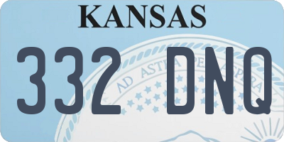KS license plate 332DNQ