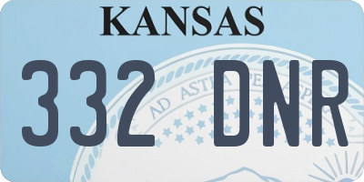 KS license plate 332DNR