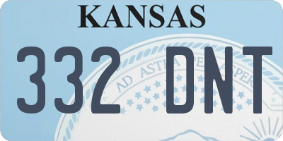KS license plate 332DNT