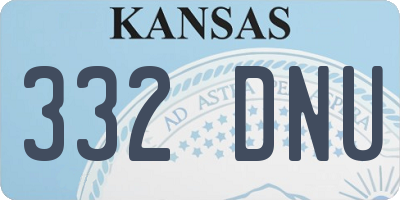 KS license plate 332DNU