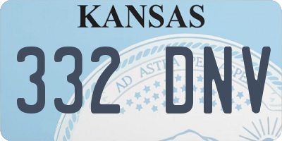 KS license plate 332DNV