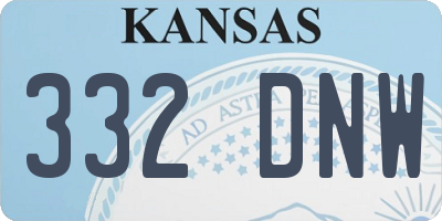 KS license plate 332DNW