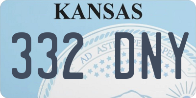 KS license plate 332DNY