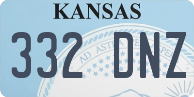 KS license plate 332DNZ
