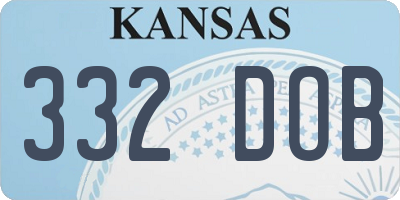 KS license plate 332DOB