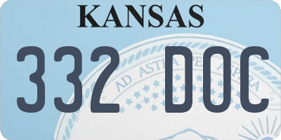 KS license plate 332DOC