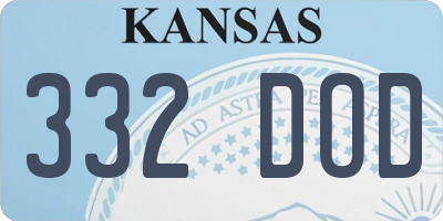 KS license plate 332DOD