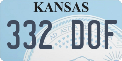 KS license plate 332DOF