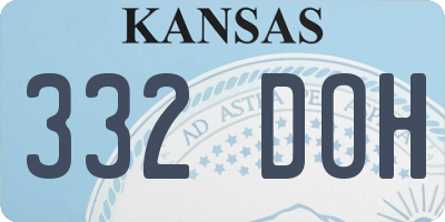 KS license plate 332DOH