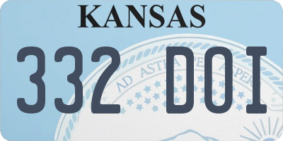 KS license plate 332DOI